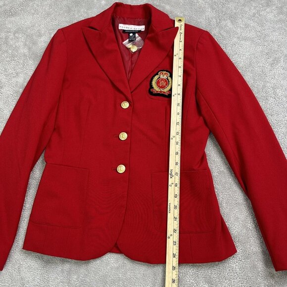 Boston Proper Andrea Behar Women's Royal Crest Blazer Jacket Size 6 Red NWOT - Picture 9 of 12